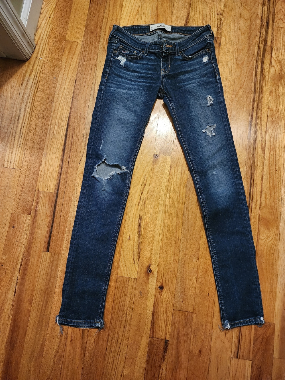 Hollister Dark Blue Distressed Skinny Jeans